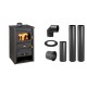 Set Kaminofen, Holzofen Wasserführend Prity, Modell K22 CP W10, Obere Platte aus Gusseisen, Leistung 13,3kW + Schornstein Bausatz PARKANEX, Stahl Ø130, Dicke 2mm | Wasserführender Kaminofen | Kaminofen |