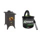 Set Kaminofen, Holzofen Prity, Modell Mini, Leistung 5.2kW, Füße + Elektrischer Aschesauger Ribimex, Modell Cenetì, Fassungsvermögen 15 L | Holzofen | Kaminofen |