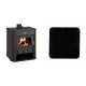 Set Kaminofen, Holzofen Prity, Modell WD, Leistung 15,9kW + Funkenschutzplatte Stahl 2mm, Größe 98x98cm | Holzofen | Kaminofen |