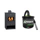 Set Kaminofen, Holzofen Prity, Modell K1, Leistung 9.5 kW + Elektrischer Aschesauger Ribimex, Modell Cenetì, Fassungsvermögen 15 L | Holzofen | Kaminofen |