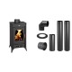 Set Kaminofen, Holzofen Prity, Modell SR, Leistung 11.4kW, Beine + Schornstein Bausatz PARKANEX, Stahl Ø150, Dicke 2mm | Holzofen | Kaminofen |