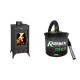 Set Kaminofen, Holzofen Prity, Modell SR, Leistung 11.4kW, Beine + Elektrischer Aschesauger Ribimex, Modell Cenetì, Fassungsvermögen 15 L | Holzofen | Kaminofen |