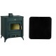 Set Kaminofen, Holzofen Prity, Modell WDR, Leistung 15.9 kW, Füße + Funkenschutzplatte Stahl 2mm, Größe 98x98cm | Holzofen | Kaminofen |