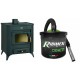 Set Kaminofen, Holzofen Prity, Modell WDR, Leistung 15.9 kW, Füße + Elektrischer Aschesauger Ribimex, Modell Cenetì, Fassungsvermögen 15 L | Holzofen | Kaminofen |