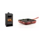Set Kaminofen, Holzofen mit Backfach Prity, Modell FM, Leistung 12.1kW + Emaillierte grillpfanne Gusseisen Solagio, Rubin, 28x28cm | Holzofen | Kaminofen |