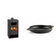 Set Kaminofen, Holzofen mit Backfach Prity, Modell FM, Leistung 12.1kW + Emaillierte gusseisenpfanne mit zwei Griffen Solagio, Black Onyx, Ф22cm | Holzofen | Kaminofen |