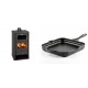 Set Kaminofen, Holzofen mit Backfach Prity, Modell FM, Leistung 12.1kW + Emaillierte Gusseisenpfanne Solagio, Black Onyx, 28x28cm | Holzofen | Kaminofen |