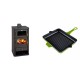 Set Kaminofen, Holzofen mit Backfach Prity, Modell FM, Leistung 12.1kW + Emaillierte grillpfanne Gusseisen Solagio, Bamboo, 26x32cm | Holzofen | Kaminofen |