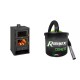 Set Kaminofen, Holzofen mit Backfach Prity, Modell FG, Leistung 14.2kW + Elektrischer Aschesauger Ribimex, Modell Cenetì, Fassungsvermögen 15 L | Holzofen | Kaminofen |