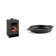 Set Kaminofen, Holzofen mit Backfach Prity, Modell FG, Leistung 14.2kW + Emaillierte gusseisenpfanne mit zwei Griffen Solagio, Black Onyx, Ф22cm | Holzofen | Kaminofen |