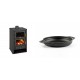 Set Kaminofen, Holzofen mit Backfach Prity, Modell FG, Leistung 14.2kW + Emaillierte gusseisenpfanne mit zwei Griffen Solagio, Black Onyx, Ф19cm | Holzofen | Kaminofen |