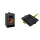 Set Kaminofen, Holzofen mit Backfach Prity, Modell FG, Leistung 14.2kW + Emaillierte grillpfanne Gusseisen Solagio, Bamboo, 26x32cm | Holzofen | Kaminofen |