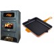 Set Kaminofen, Holzofen Wasserführend mit Backfach Zvezda, Model GF VR 16, Leistung 15.4kW + Emaillierte grillpfanne Gusseisen Solagio, Dijon, 26x32cm | Wasserführender Kaminofen | Kaminofen |