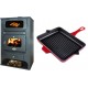 Set Kaminofen, Holzofen Wasserführend mit Backfach Zvezda, Model GF VR 16, Leistung 15.4kW + Emaillierte grillpfanne Gusseisen Solagio, Rubin, 26x32cm | Wasserführender Kaminofen | Kaminofen |
