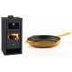 Set Kaminofen, Holzofen mit Backfach Prity, Modell FM D, Leistung 12.1kW + Emaillierte grillpfanne Gusseisen Solagio, Dijon, Ф28cm | Holzofen | Kaminofen |