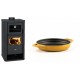 Set Kaminofen, Holzofen mit Backfach Prity, Modell FM D, Leistung 12.1kW + Emaillierte gusseisenpfanne mit zwei Griffen Solagio, Dijon, Ф16cm | Holzofen | Kaminofen |