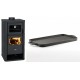 Set Kaminofen, Holzofen mit Backfach Prity, Modell FM D, Leistung 12.1kW + Große Grillplatte aus Gusseisen Solagio, 25x44cm | Holzofen | Kaminofen |