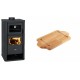 Set Kaminofen, Holzofen mit Backfach Prity, Modell FM D, Leistung 12.1kW + Holz untersetzer für mini-gusseisenplatte Solagio HSDDHP1522 | Holzofen | Kaminofen |