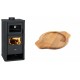 Set Kaminofen, Holzofen mit Backfach Prity, Modell FM D, Leistung 12.1kW + Holz untersetzer für gusseisenschüssel Solagio HSYKTV22 | Holzofen | Kaminofen |
