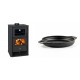 Set Kaminofen, Holzofen mit Backfach Prity, Modell FG D, Leistung 14.2kW + Emaillierte gusseisenpfanne mit zwei Griffen Solagio, Black Onyx, Ф22cm | Holzofen | Kaminofen |