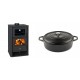 Set Kaminofen, Holzofen mit Backfach Prity, Modell FG D, Leistung 14.2kW + Gusseisen Topf Flach Solagio, Black Onyx, Ф28 | Holzofen | Kaminofen |