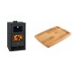 Set Kaminofen, Holzofen mit Backfach Prity, Modell FG D, Leistung 14.2kW + Holz untersetzer für gusseisenplatte Solagio HSST2131 | Holzofen | Kaminofen |
