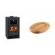Set Kaminofen, Holzofen mit Backfach Prity, Modell FG D, Leistung 14.2kW + Holz untersetzer für ovale platte Solagio HSOISK2533, 25x33cm | Holzofen | Kaminofen |