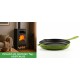 Set Kaminofen, Holzofen mit Backfach Balkan Energy, Modell Troy, Leistung 7.8kW + Emaillierte grillpfanne Gusseisen Solagio, Bamboo, Ф28cm | Holzofen | Kaminofen |