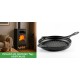 Set Kaminofen, Holzofen mit Backfach Balkan Energy, Modell Troy, Leistung 7.8kW + Emaillierte grillpfanne Gusseisen Solagio, Black Onyx, Ф28cm | Holzofen | Kaminofen |