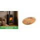 Set Kaminofen, Holzofen mit Backfach Balkan Energy, Modell Troy, Leistung 7.8kW + Holz untersetzer für ovale platte Solagio HSOISK1728, 17x28cm | Holzofen | Kaminofen |