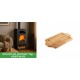 Set Kaminofen, Holzofen mit Backfach Balkan Energy, Modell Troy, Leistung 7.8kW + Holz untersetzer für mini-gusseisenplatte Solagio HSDDHP1522 | Holzofen | Kaminofen |