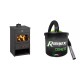 Set Kaminofen, Holzofen Wasserführend Prity, Modell K1 CP W8, Leistung 13.1kW, Gusseiserne Oberplatte + Elektrischer Aschesauger Ribimex, Modell Cenetì, Fassungsvermögen 15 L | Kamineinsatz Prity | Kaminofen |