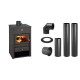 Set Kaminofen, Holzofen Prity, Modell K2, Leistung 10,4kW + Schornstein Bausatz PARKANEX, Stahl Ø130, Dicke 2mm | Holzofen | Kaminofen |