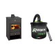 Set Kaminofen, Holzofen Prity, Modell K2, Leistung 10,4kW + Elektrischer Aschesauger Ribimex, Modell Cenetì, Fassungsvermögen 15 L | Holzofen | Kaminofen |