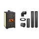 Set Kaminofen, Holzofen Wasserführend Prity, Modell S3 W21, Leistung 21.2 kW + Schornstein Bausatz PARKANEX, Stahl Ø130, Dicke 2mm | Wasserführender Kaminofen | Kaminofen |
