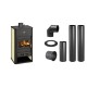 Set Kaminofen, Holzofen Wasserführend Prity, Modell S3 W13, Leistung 15kW + Schornstein Bausatz PARKANEX, Stahl Ø130, Dicke 2mm | Wasserführender Kaminofen | Kaminofen |