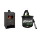 Set Kaminofen, Holzofen Prity, Modell K22, Leistung 10.4kW + Elektrischer Aschesauger Ribimex, Modell Cenetì, Fassungsvermögen 15 L | Holzofen | Kaminofen |