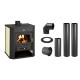 Set Kaminofen, Holzofen Wasserführend Prity, Modell WD W15, Leistung 12kW + Schornstein Bausatz PARKANEX, Stahl Ø130, Dicke 2mm | Wasserführender Kaminofen | Kaminofen |