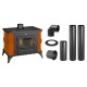 Set Kaminofen, Holzofen Prity, Modell K1 RK, Leistung 9kW, Keramikverkleidung, Füße + Schornstein Bausatz PARKANEX, Stahl Ø130, Dicke 2mm | Holzofen | Kaminofen |