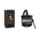 Set Kaminofen, Holzofen Prity K3 GT D Schwarz, 8.1 kW + Elektrischer Aschesauger Ribimex, Modell Cenetì, Fassungsvermögen 15 L | Holzofen | Kaminofen |