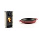 Set Kaminofen, Holzofen mit Backfach Prity K2 GT F, 8.1 kW + Emaillierte gusseisenpfanne mit zwei Griffen Solagio, Rubin, Ф22cm | Holzofen | Kaminofen |