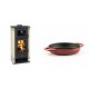 Set Kaminofen, Holzofen mit Backfach Prity K2 GT F, 8.1 kW + Emaillierte gusseisenpfanne mit zwei Griffen Solagio, Rubin, Ф19cm | Holzofen | Kaminofen |