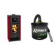 Set Kaminofen, Holzofen mit Backfach Prity K2 GT F Rot, 8.1 kW + Elektrischer Aschesauger Ribimex, Modell Cenetì, Fassungsvermögen 15 L | Holzofen | Kaminofen |