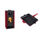 Set Kaminofen, Holzofen mit Backfach Prity K2 GT F Rot, 8.1 kW + Emaillierte grillpfanne Gusseisen Solagio, Rubin, 26x32cm | Holzofen | Kaminofen |