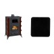 Set Kaminofen, Holzofen mit Backfach Prity, Modell F RK Maro, 12kW + Funkenschutzplatte Stahl 2mm, Größe 98x98cm | Kaminofen Prity | Prity |