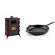 Set Kaminofen, Holzofen mit Backfach Prity, Modell F RK Maro, 12kW + Emaillierte grillpfanne Gusseisen Solagio, Black Onyx, Ф28cm | Holzofen | Kaminofen |