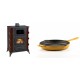 Set Kaminofen, Holzofen mit Backfach Prity, Modell F RK Maro, 12kW + Emaillierte grillpfanne Gusseisen Solagio, Dijon, Ф28cm | Holzofen | Kaminofen |