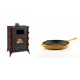 Set Kaminofen, Holzofen mit Backfach Prity, Modell F RK Maro, 12kW + Emaillierte grillpfanne Gusseisen Solagio, Dijon, Ф24cm | Holzofen | Kaminofen |