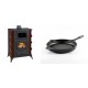 Set Kaminofen, Holzofen mit Backfach Prity, Modell F RK Maro, 12kW + Emaillierte grillpfanne Gusseisen Solagio, Black Onyx, Ф24cm | Holzofen | Kaminofen |