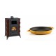 Set Kaminofen, Holzofen mit Backfach Prity, Modell F RK Maro, 12kW + Emaillierte gusseisenpfanne mit zwei Griffen Solagio, Dijon, Ф22cm | Holzofen | Kaminofen |